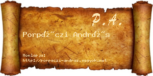 Porpáczi András névjegykártya